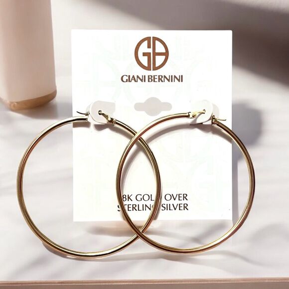 Giani Bernini 18K Gold Over Sterling Silver 2” Hoop Earrings - Picture 1 of 2